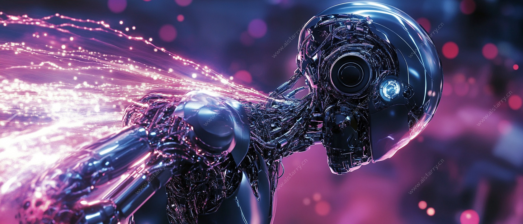 赛博朋克风机械人背影