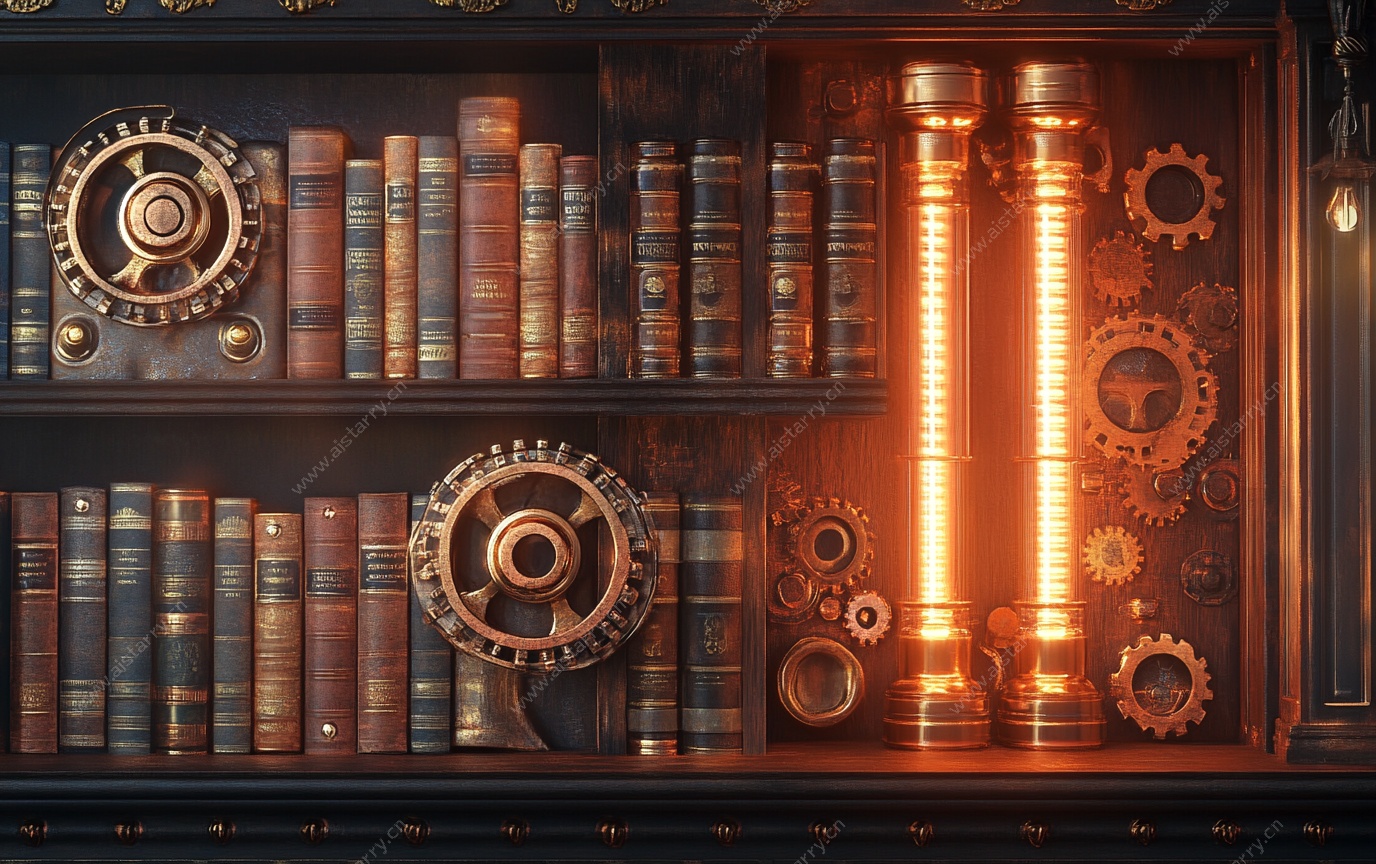 蒸汽朋克风书架机械装置