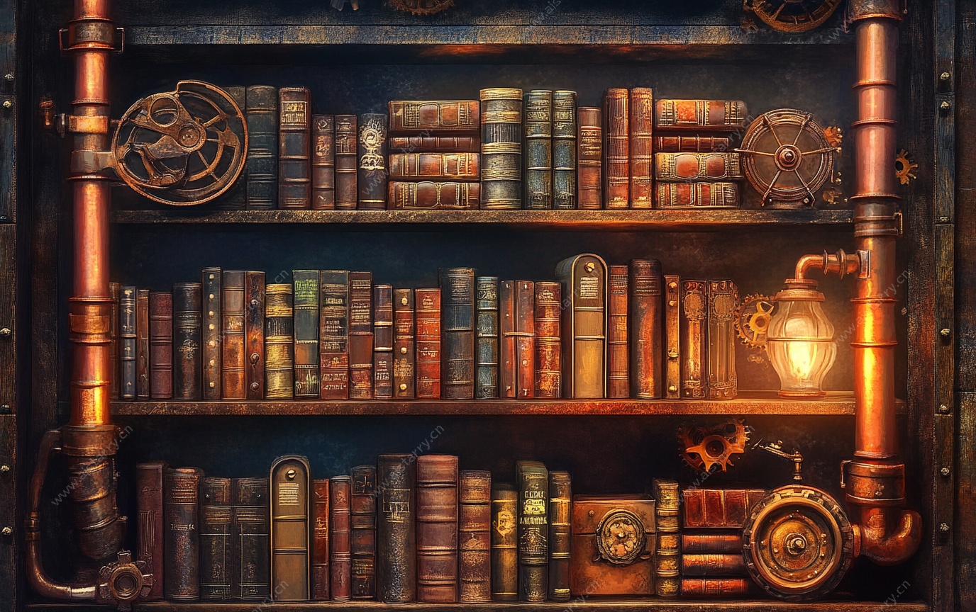 蒸汽朋克风复古书架