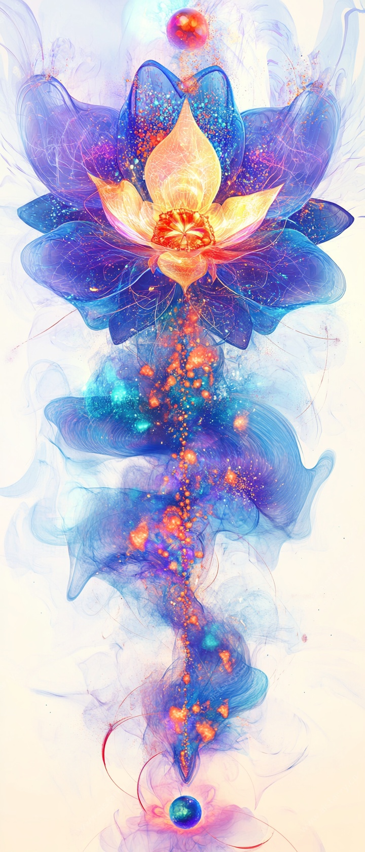 梦幻炫彩莲花抽象艺术图