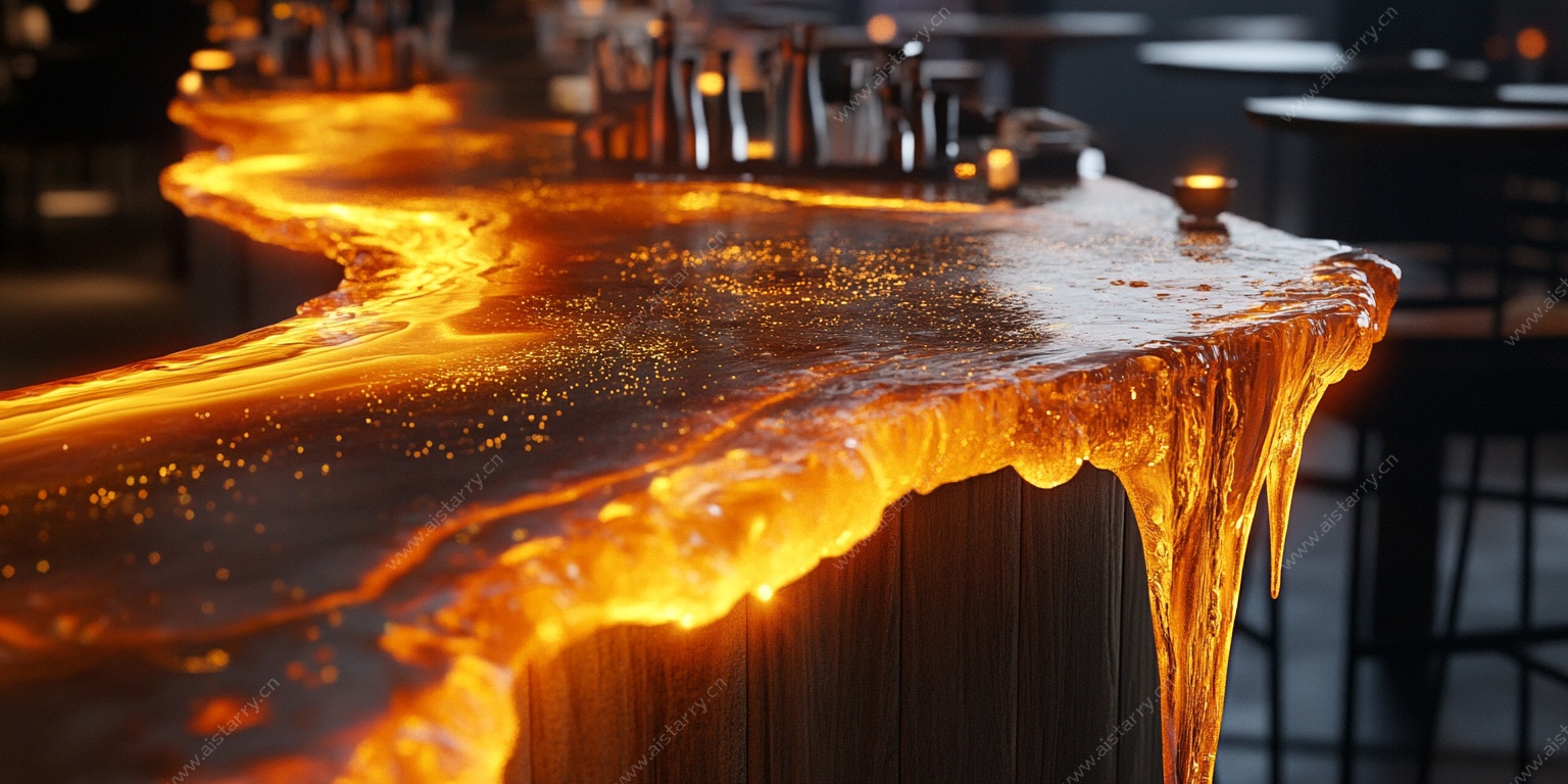 火焰包裹的酷炫吧台