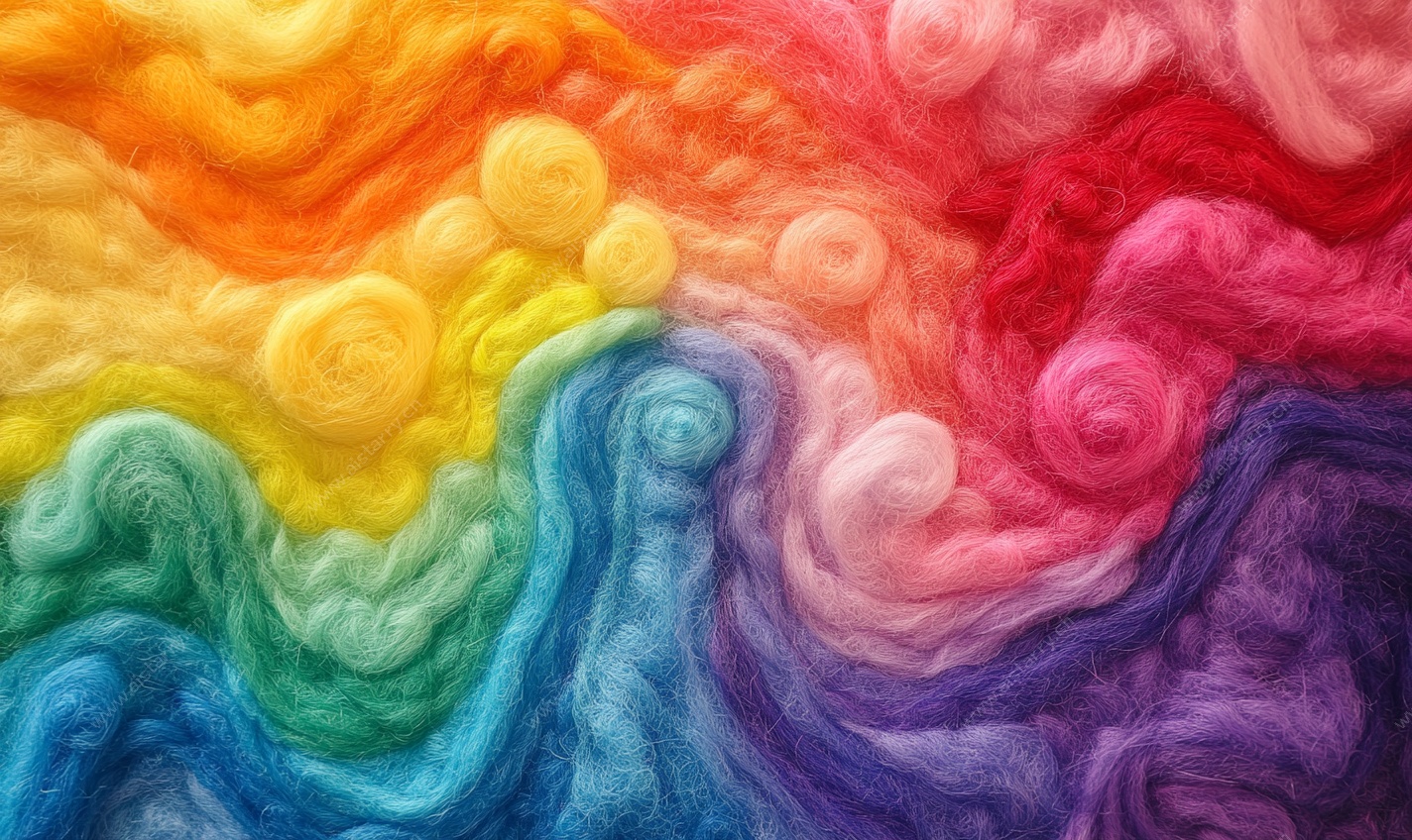 缤纷彩色羊毛纹理图案