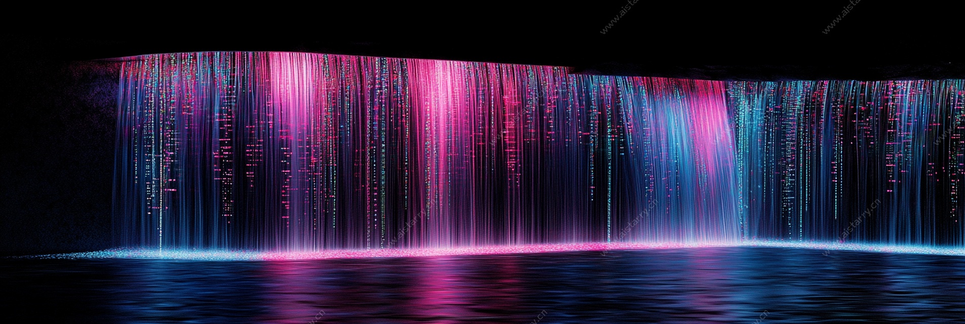 炫彩霓虹瀑布光影特效图