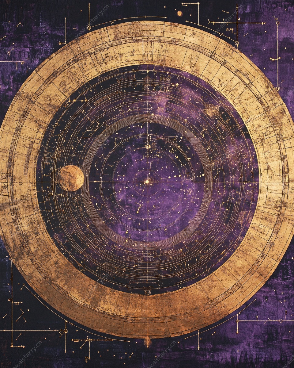 复古星空罗盘图案背景图