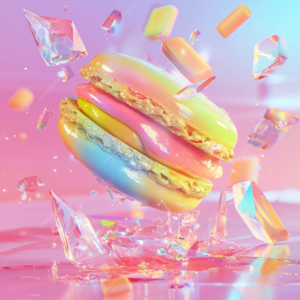 梦幻多彩马卡龙创意画面