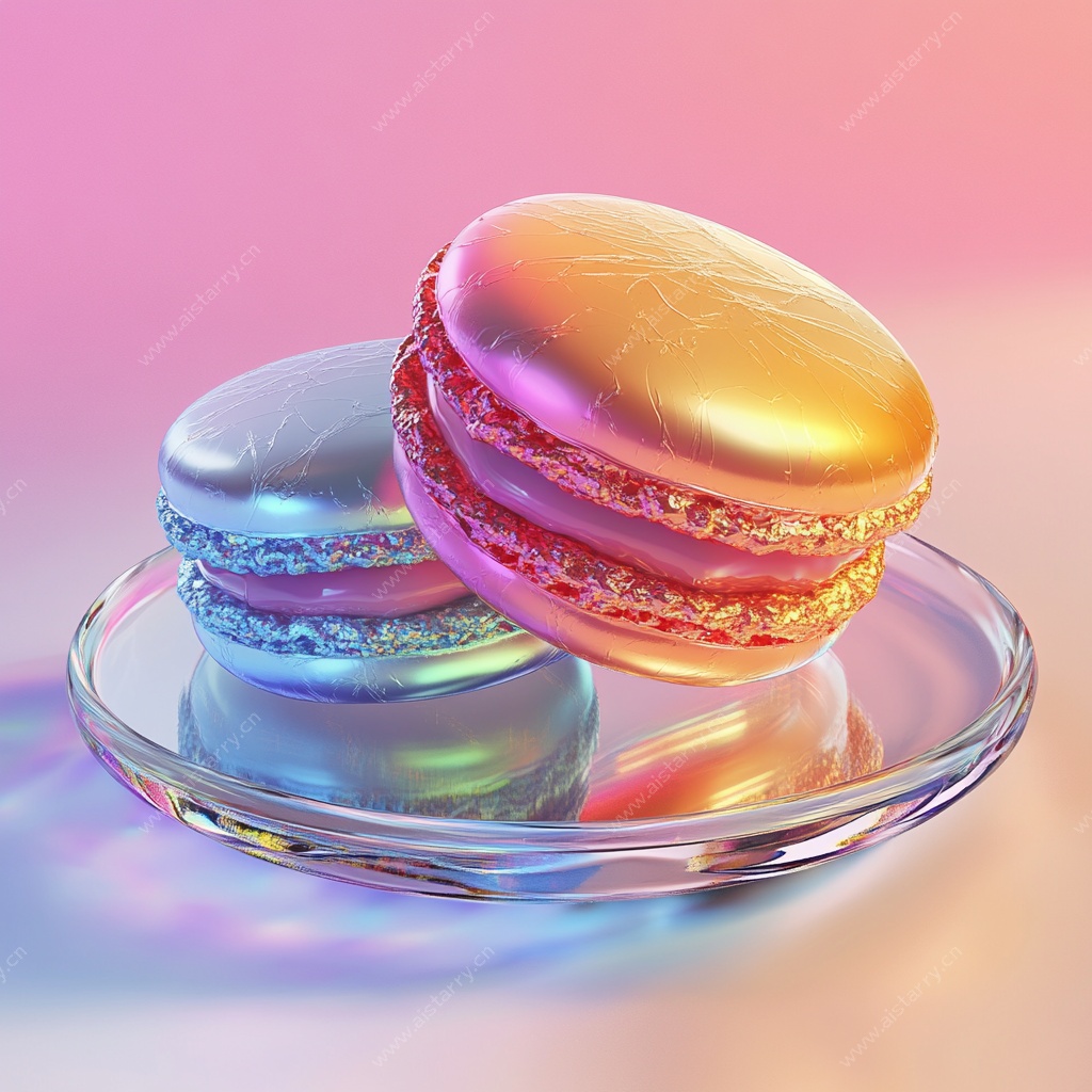 炫彩马卡龙 梦幻玻璃盘盛放