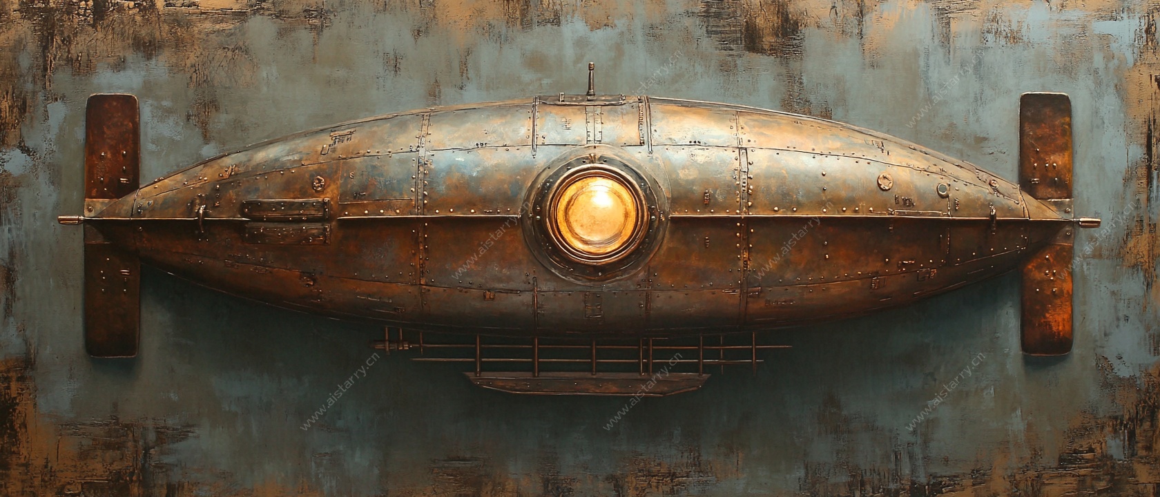 复古蒸汽朋克风金属飞艇