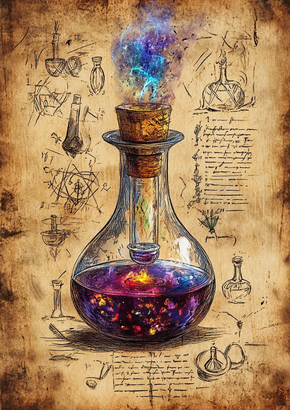 奇幻魔法烧瓶插画