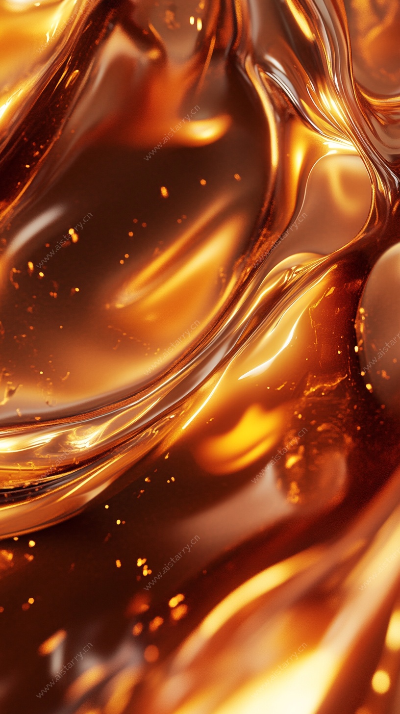 流动的金色炫光液体效果