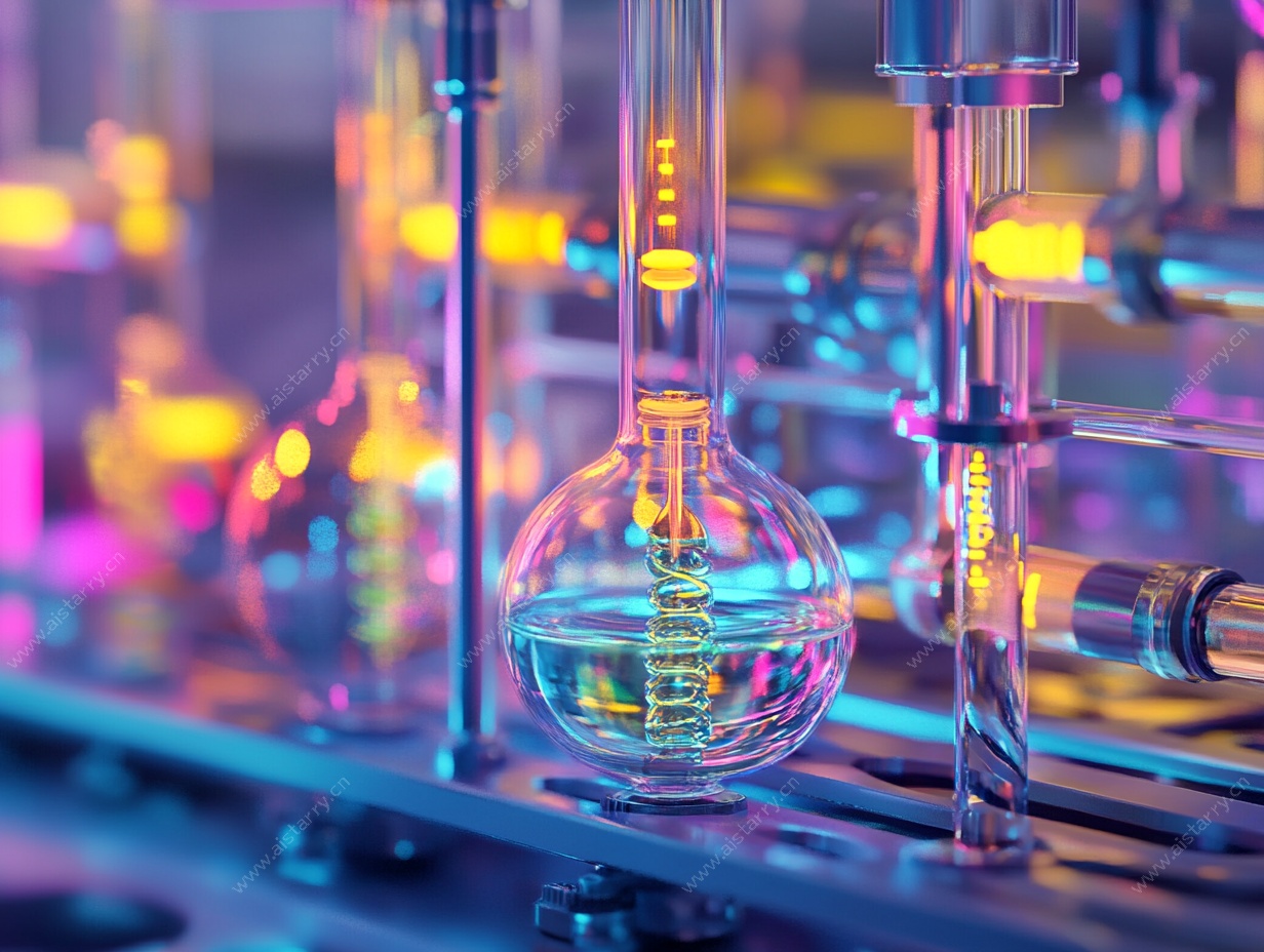 多彩实验室中的化学器皿