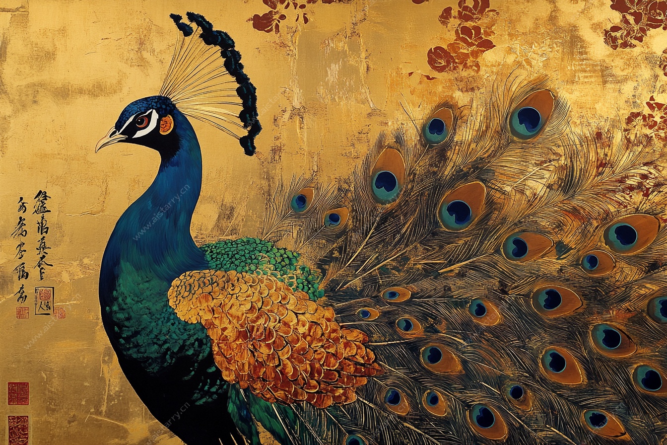 中式孔雀图 古典雅致风