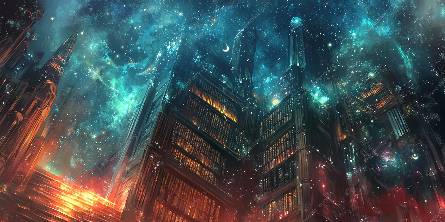 梦幻星空下的奇幻都市