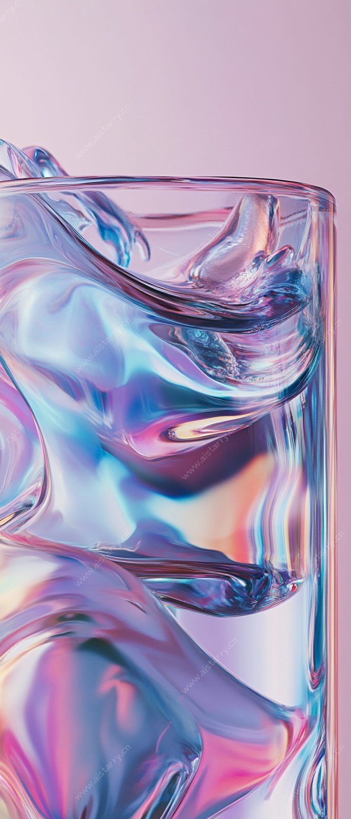 炫彩流动的液体玻璃杯