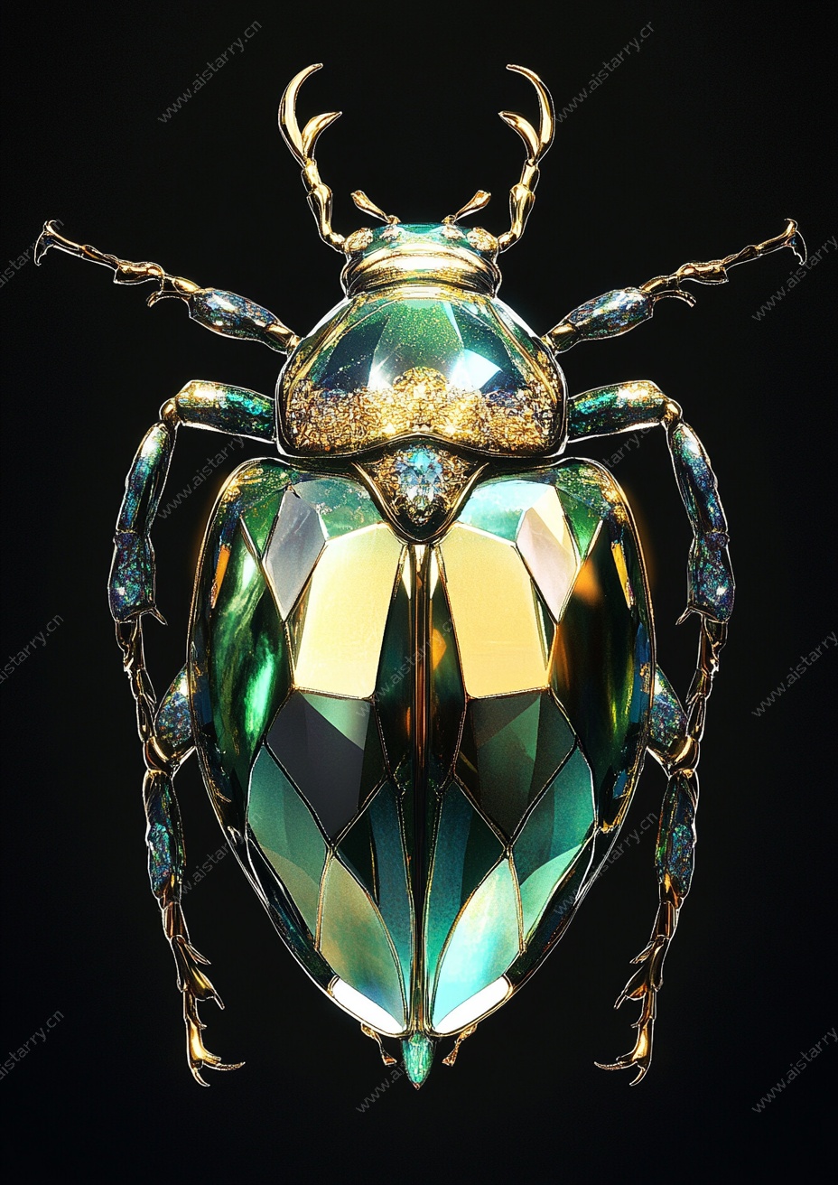 宝石质感金属风甲虫图像