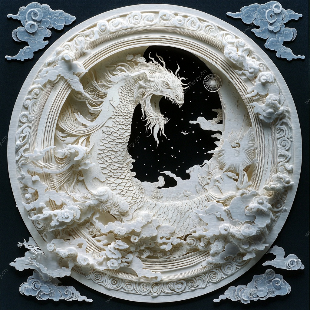 中式龙形立体浮雕艺术作品