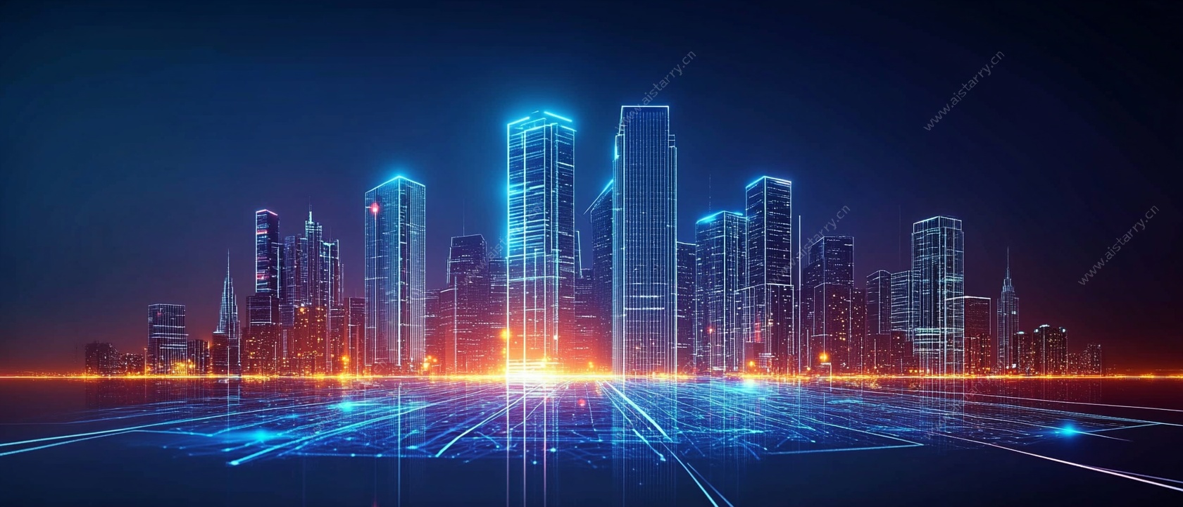 未来科技感城市夜景