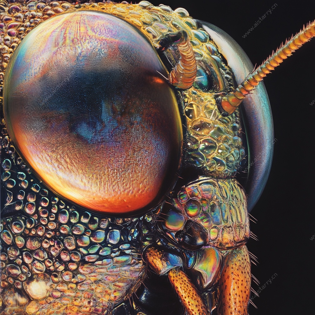 昆虫眼睛微距特写