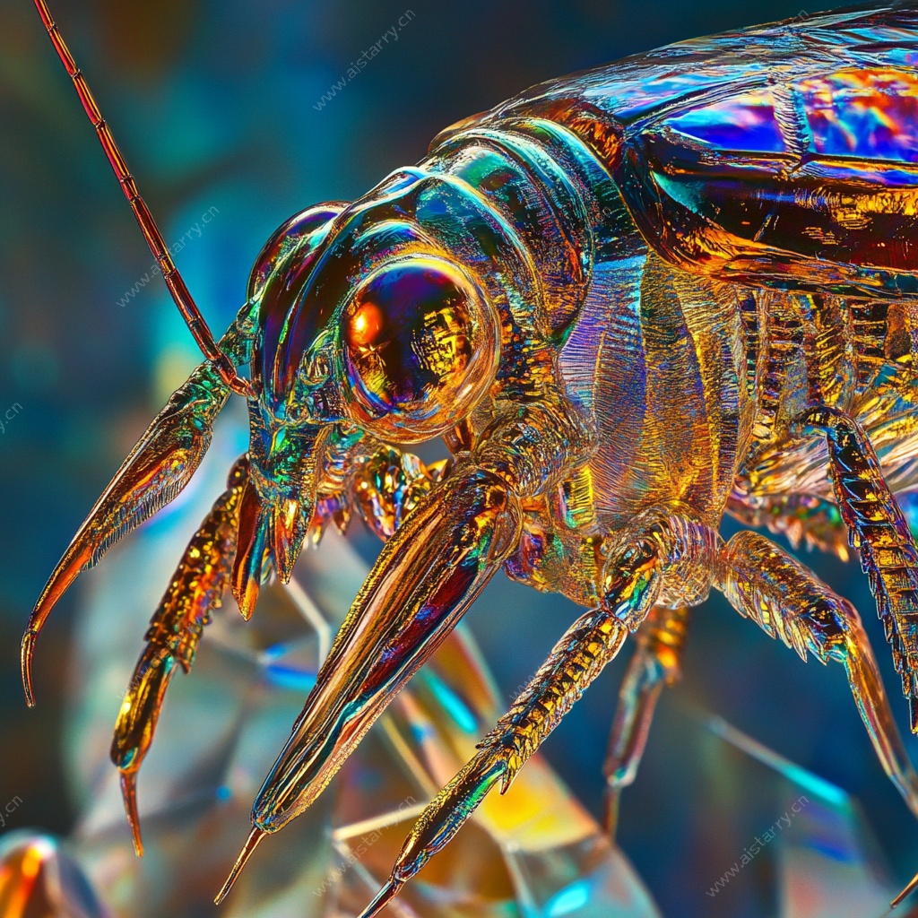 金属质感炫酷昆虫特写