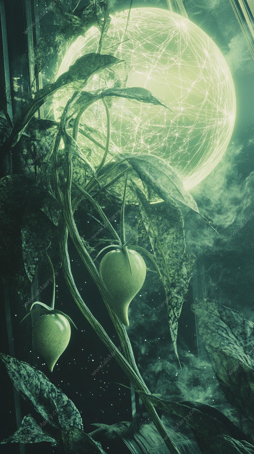 梦幻月夜下的奇异植物