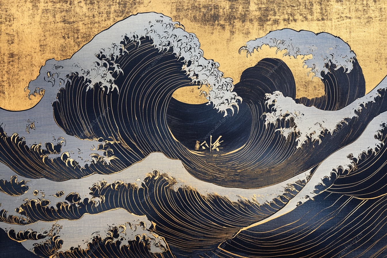 神奈川冲浪里艺术画作