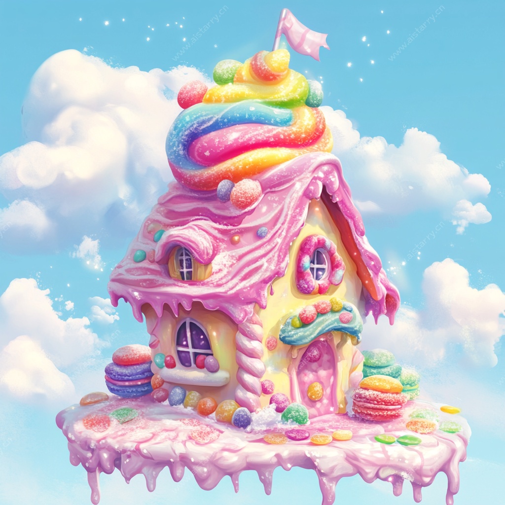 梦幻糖果小屋漂浮云端