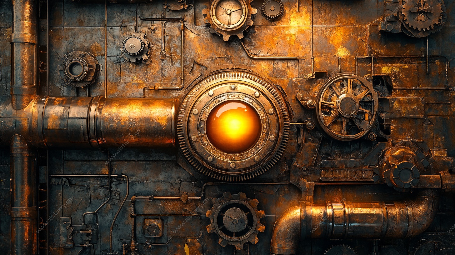 蒸汽朋克风机械齿轮背景