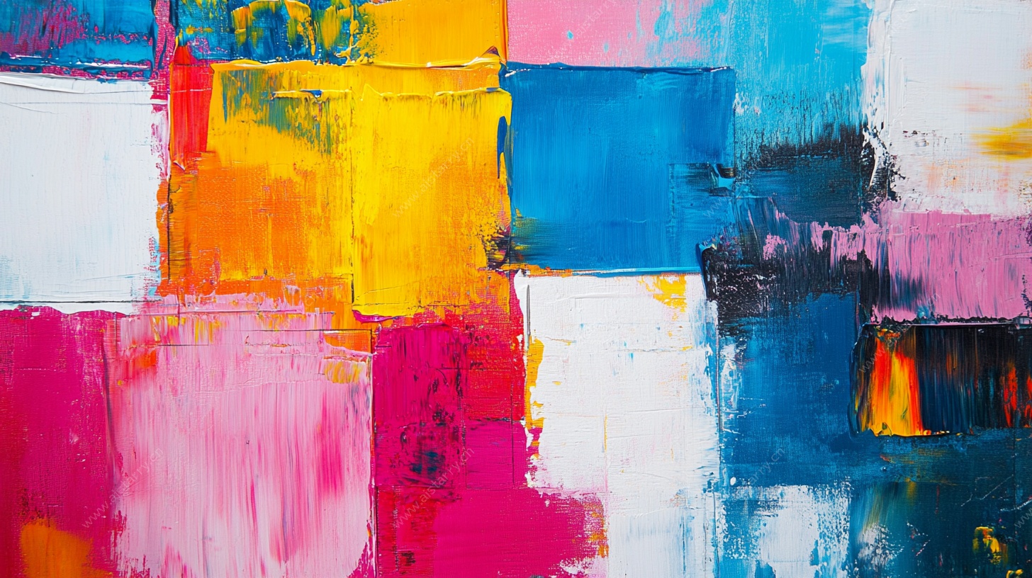 抽象多彩色块艺术画作