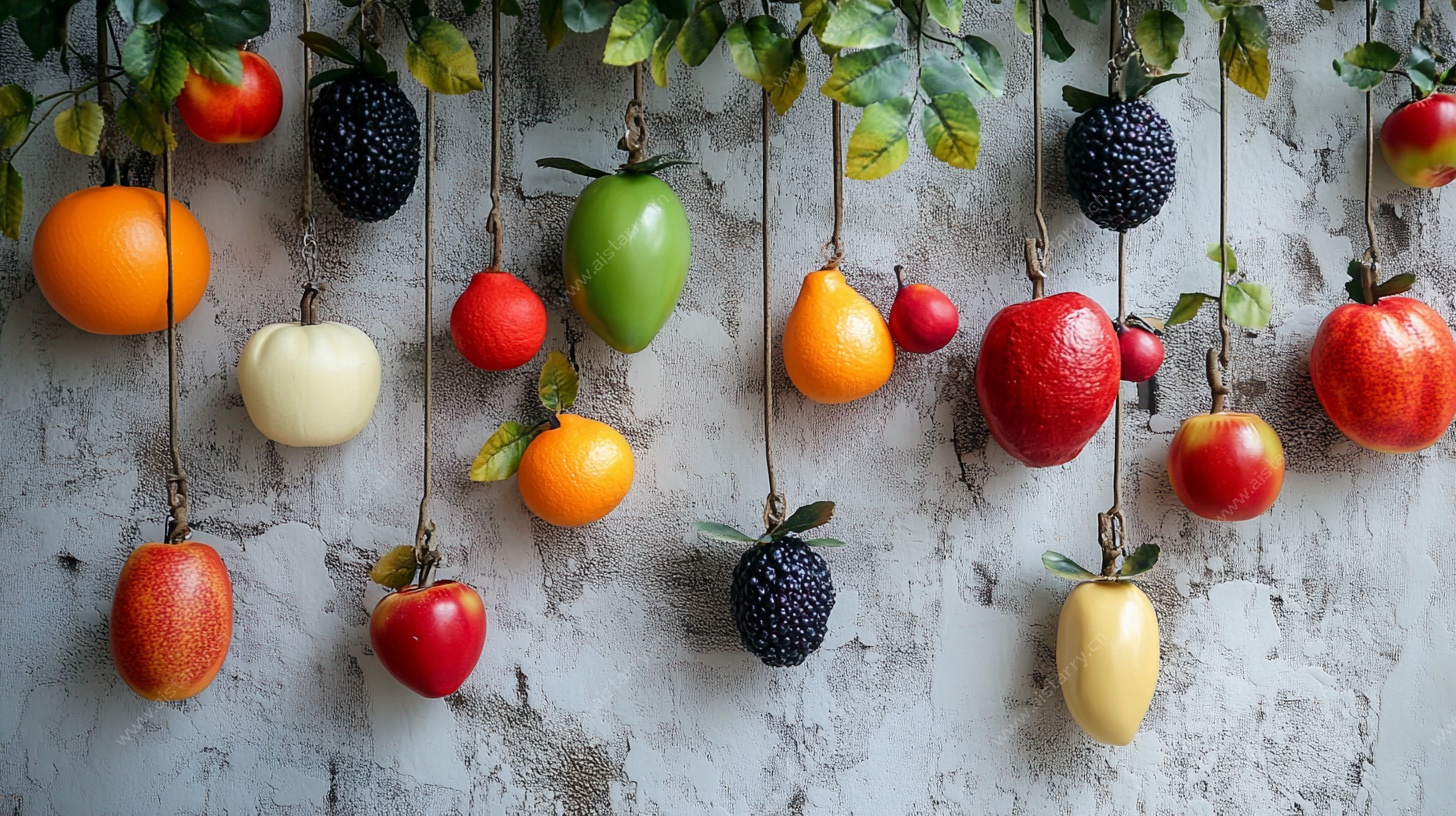 悬挂多彩仿真水果装饰图