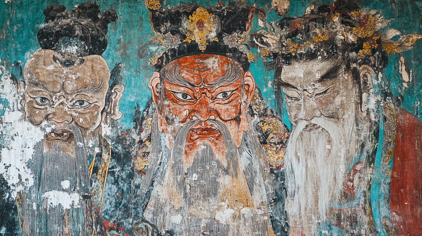 古壁画三神像