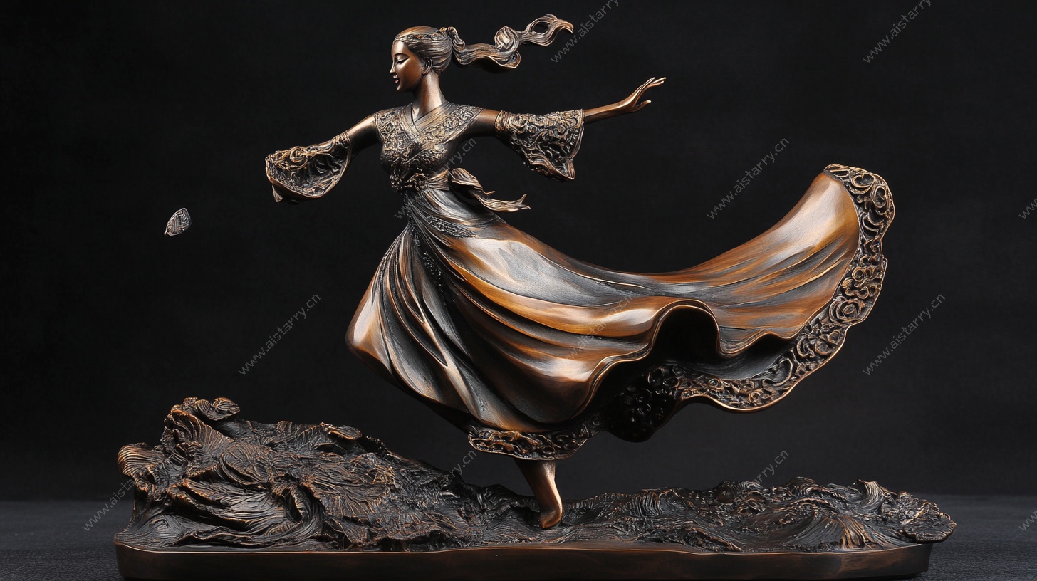 古典舞女青铜雕塑摆件