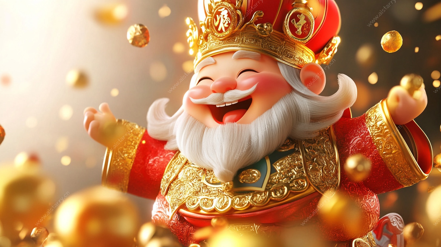 财神爷送福 金珠环绕