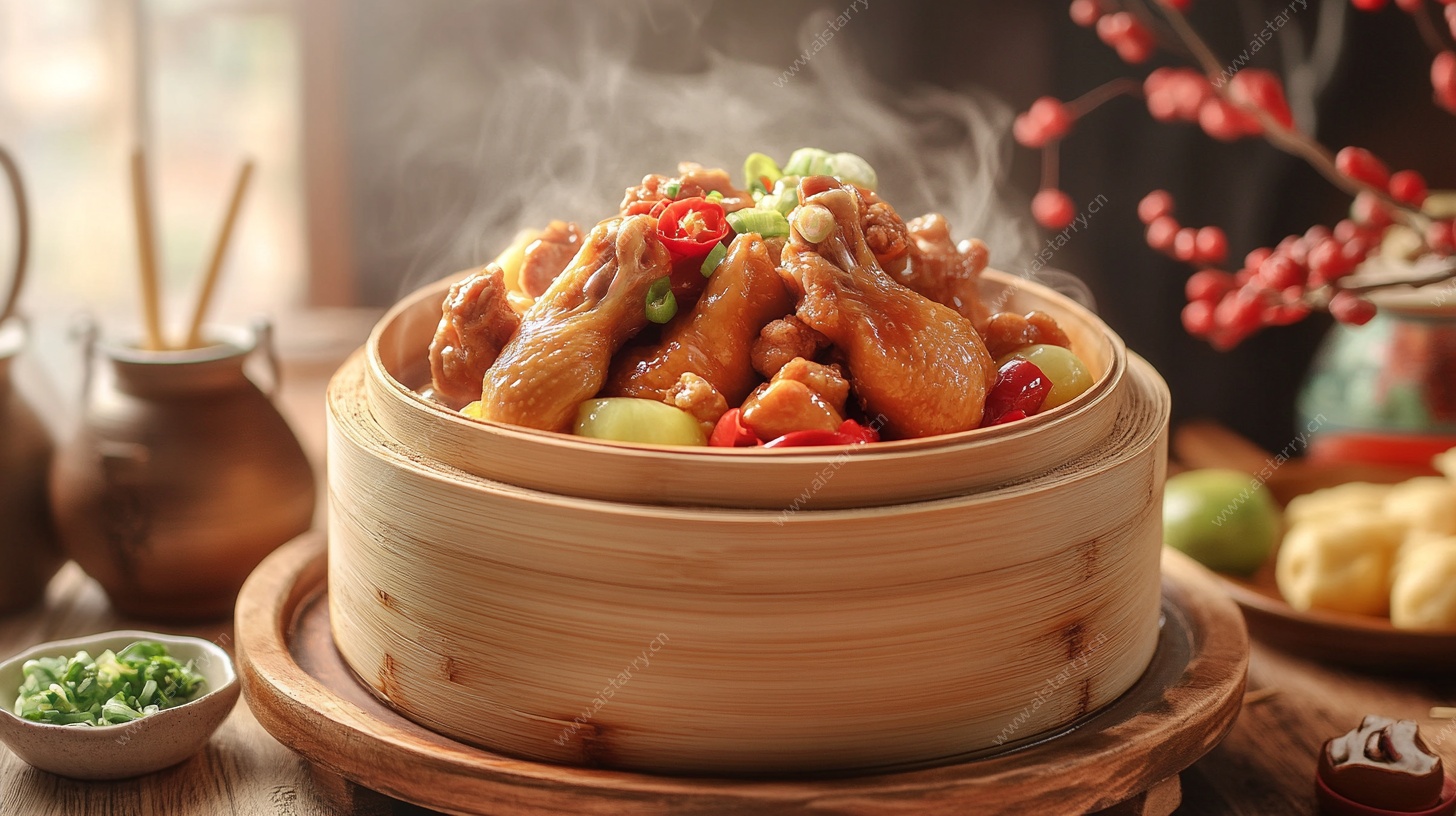 竹笼飘香的美味红烧鸡块