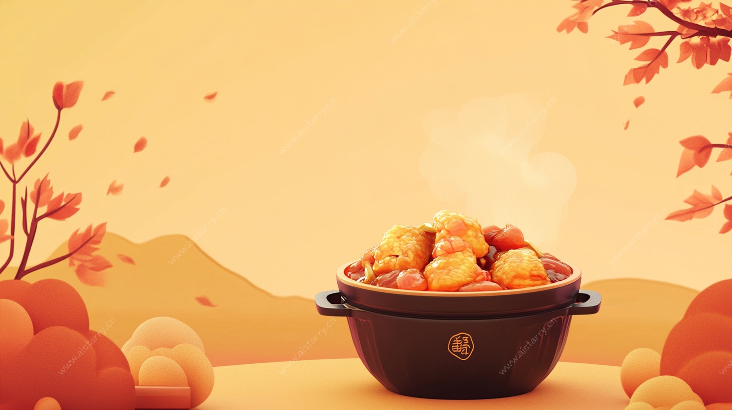 秋日暖锅美食诱人景象