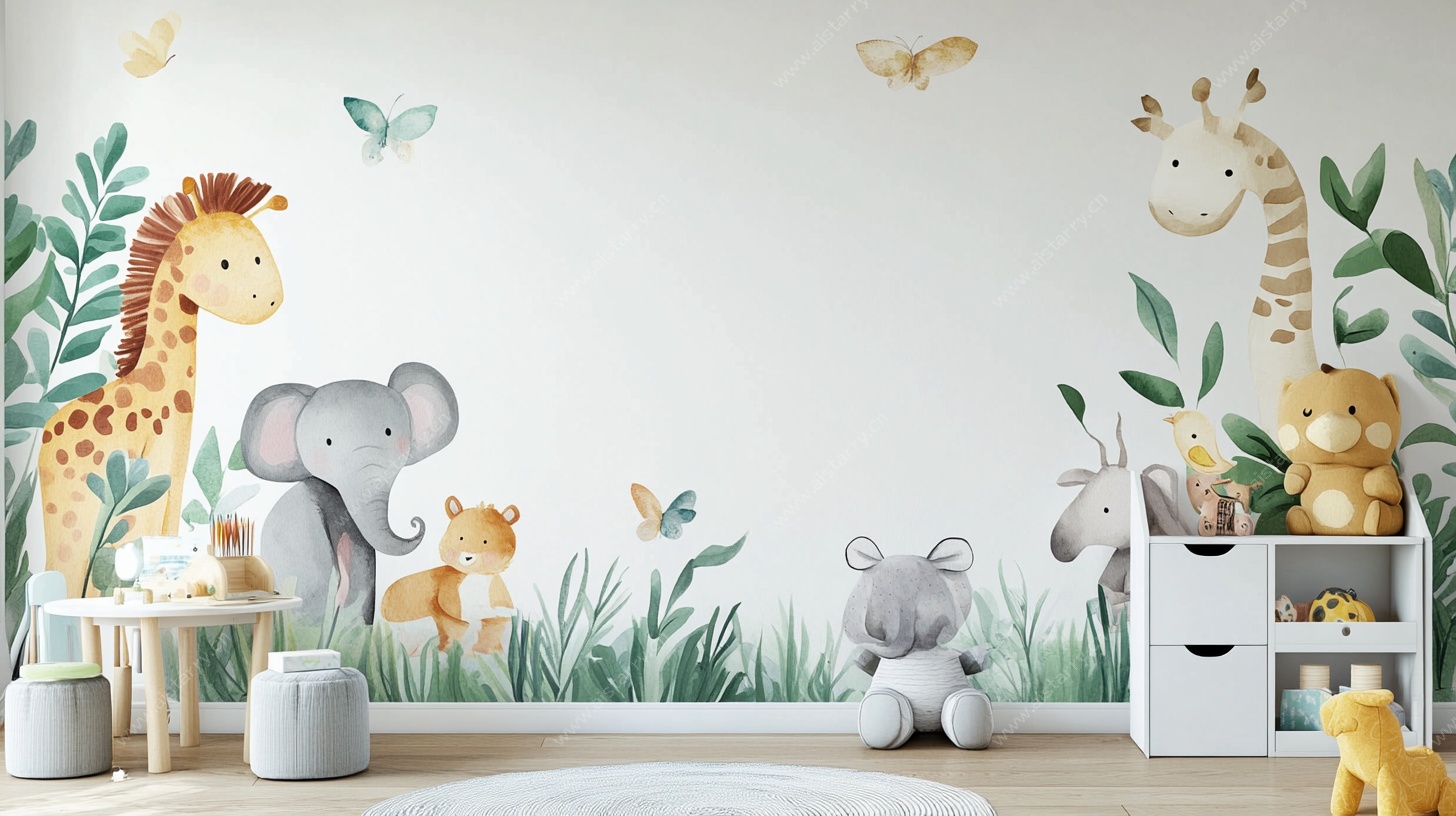 童趣动物墙饰儿童房布置