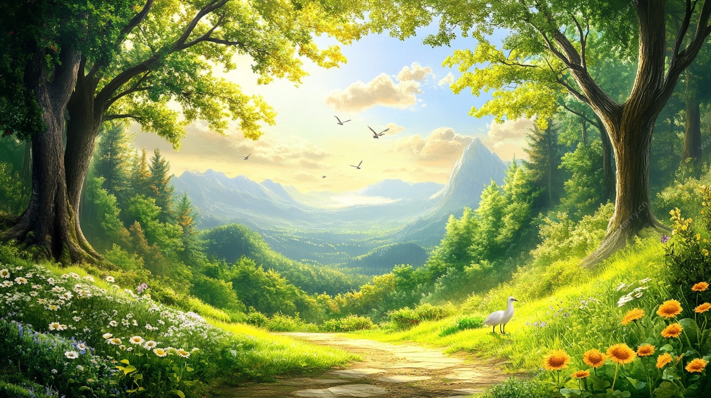 梦幻森林小径风景