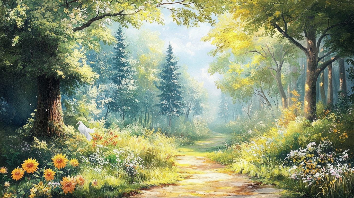 梦幻森林小径的迷人风光