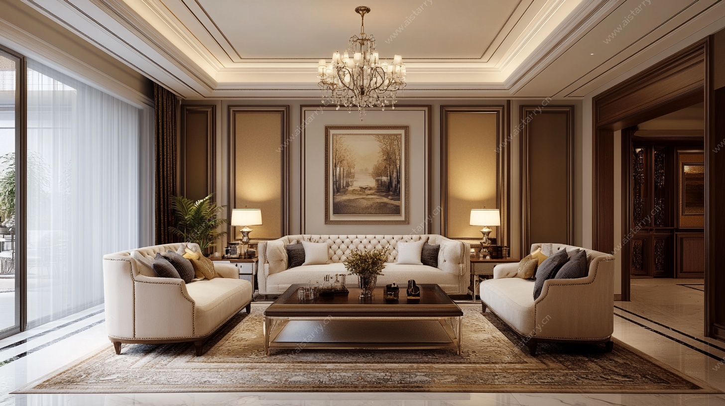 豪华欧式风格客厅室内设计