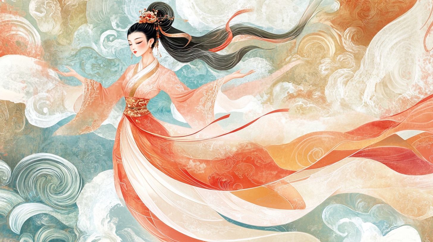 古风飞天仙女插画