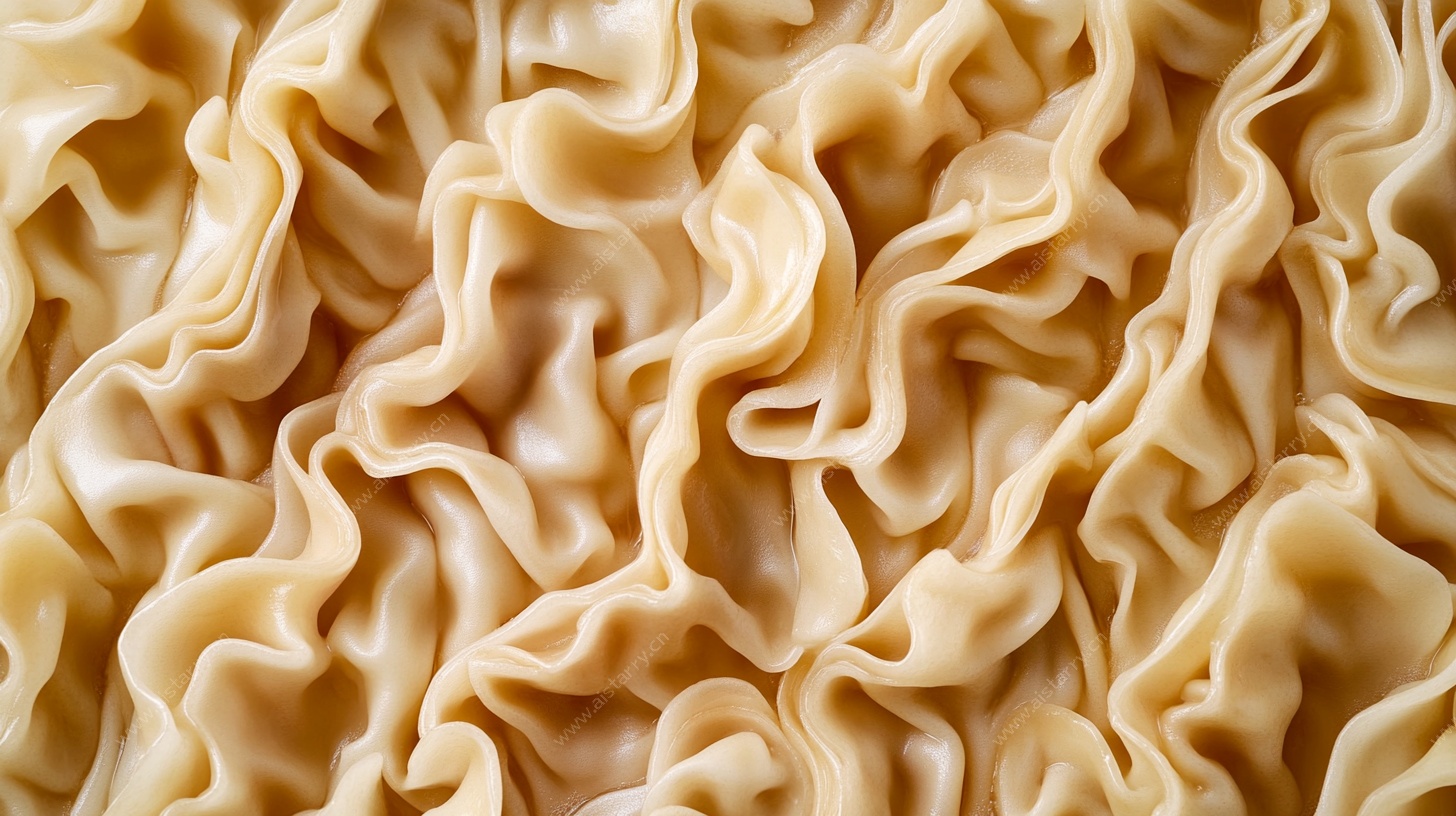 褶皱面食纹理特写