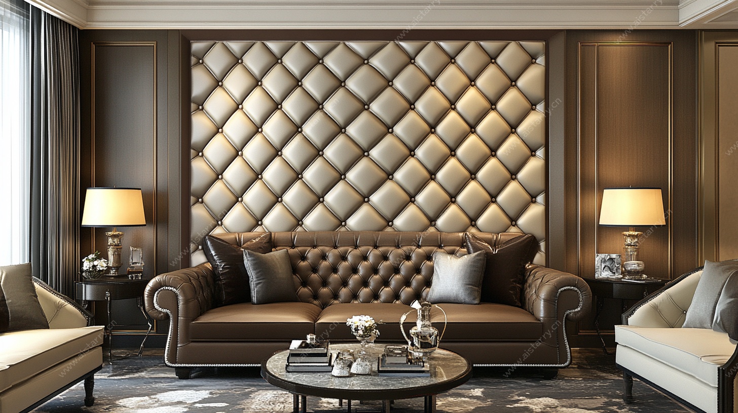 奢华客厅沙发墙装饰场景