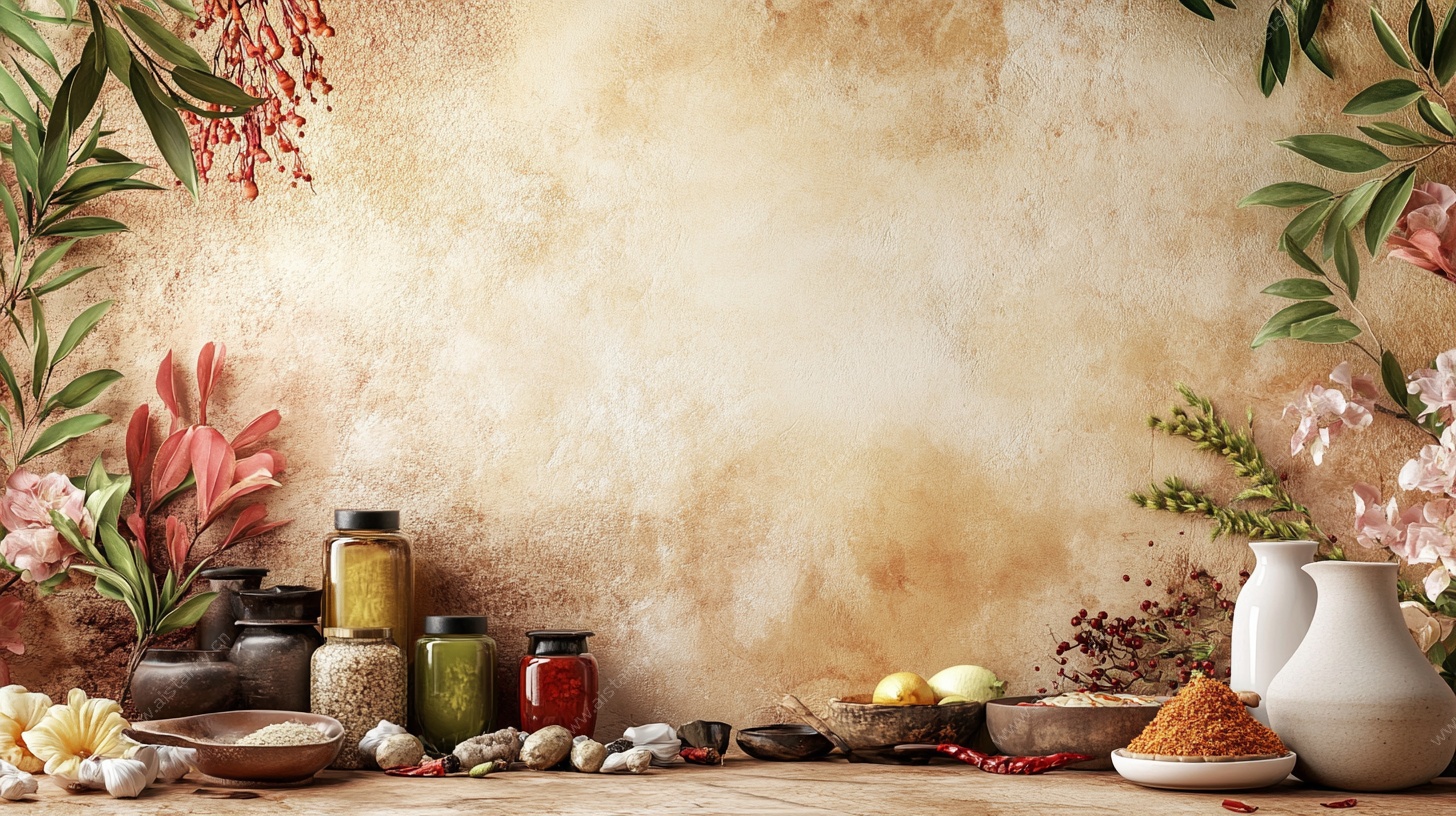 复古风香料花卉静物背景