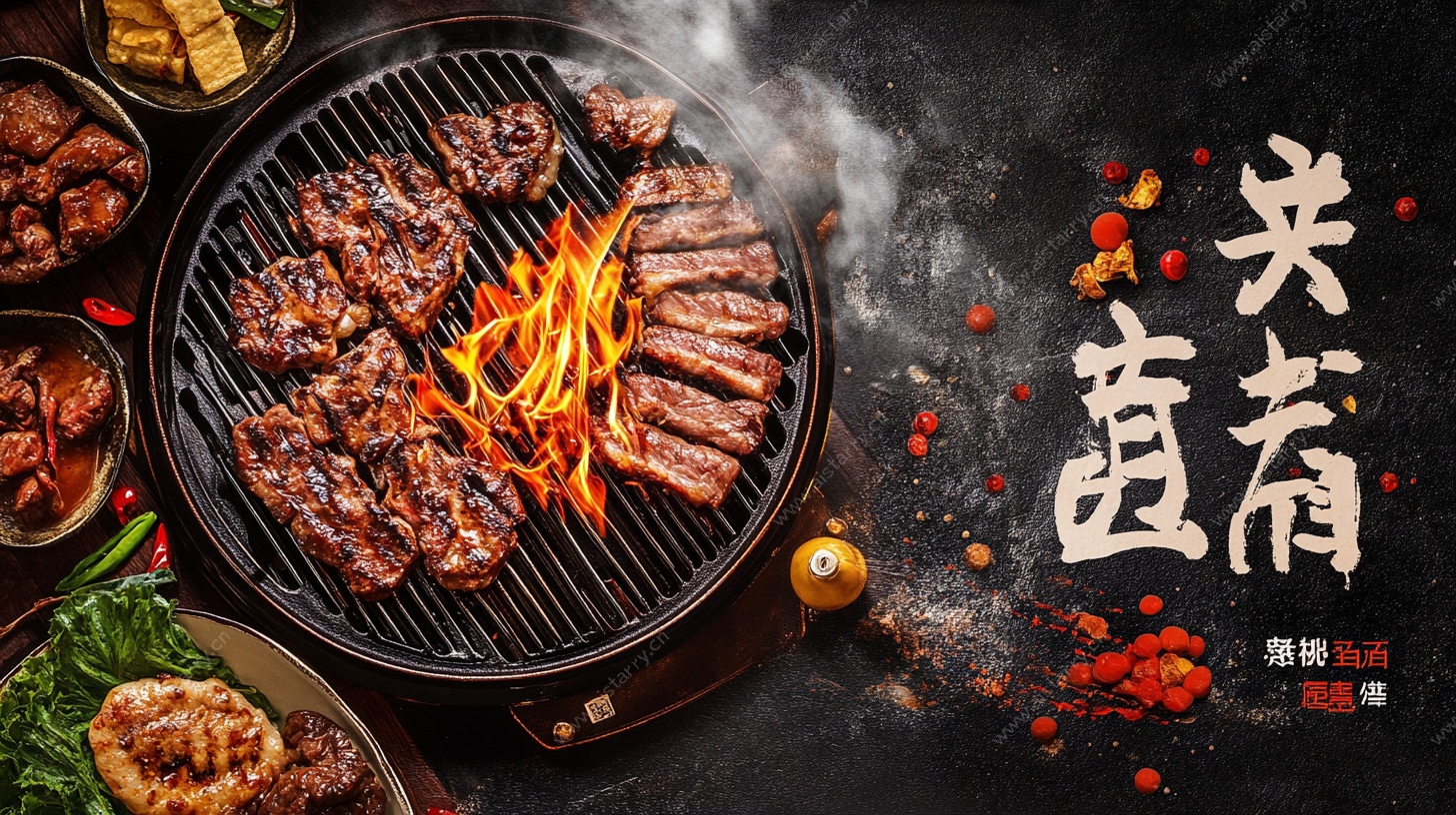 韩式烤肉诱人场景