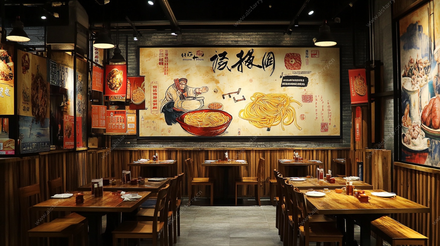 中式面馆餐厅内部场景