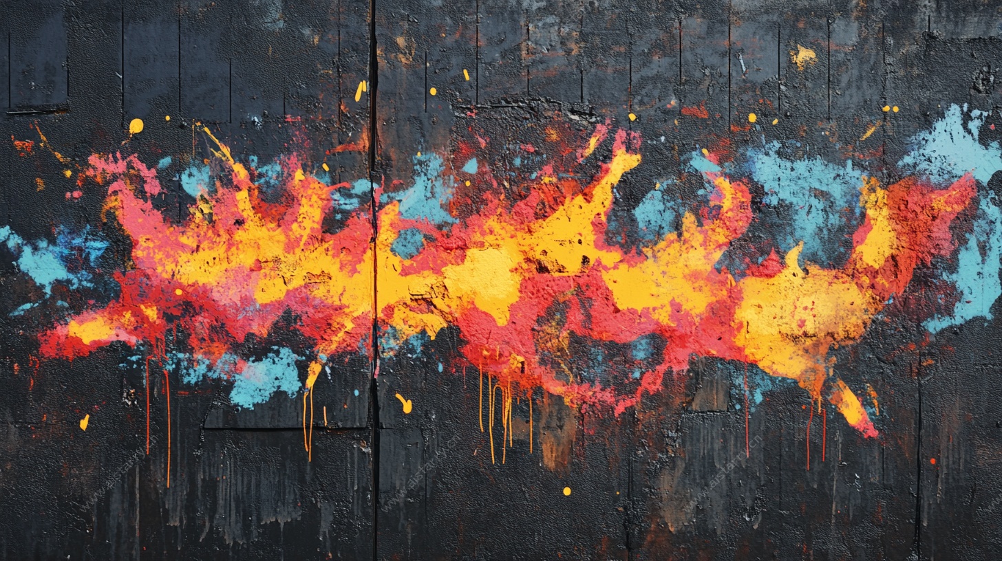 抽象泼墨艺术画作