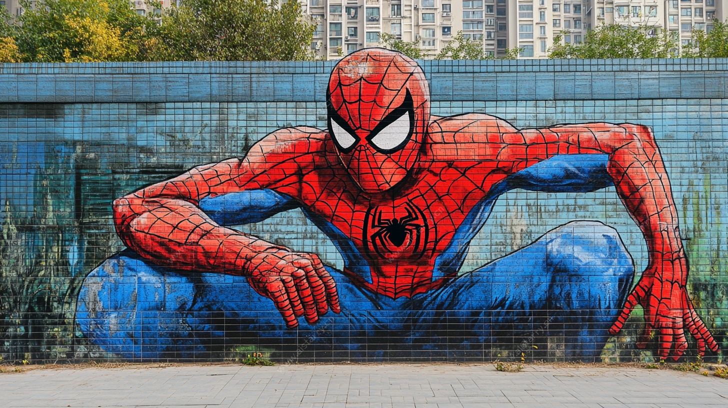 街头蜘蛛侠酷炫壁画