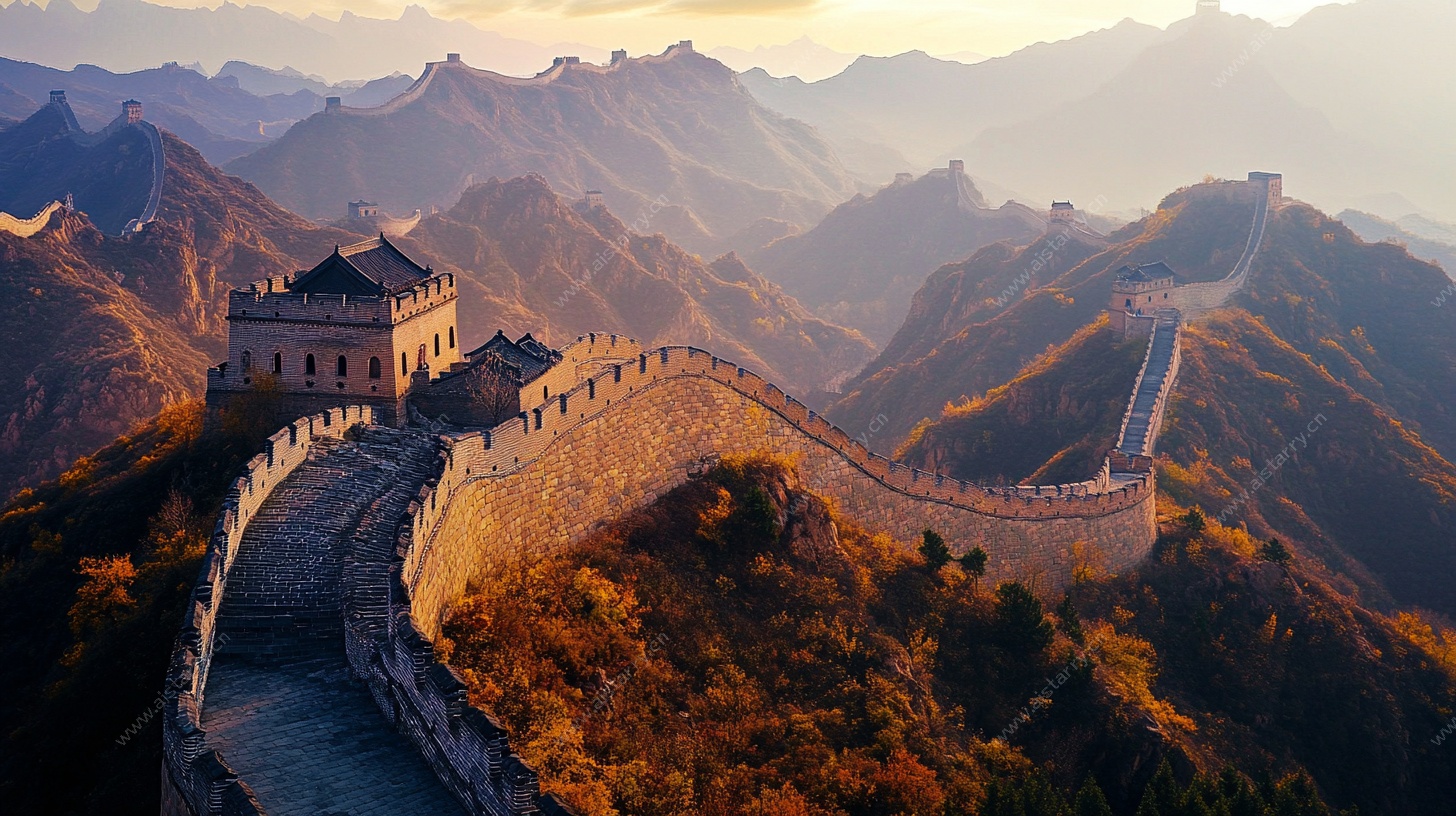 壮丽长城日出美景