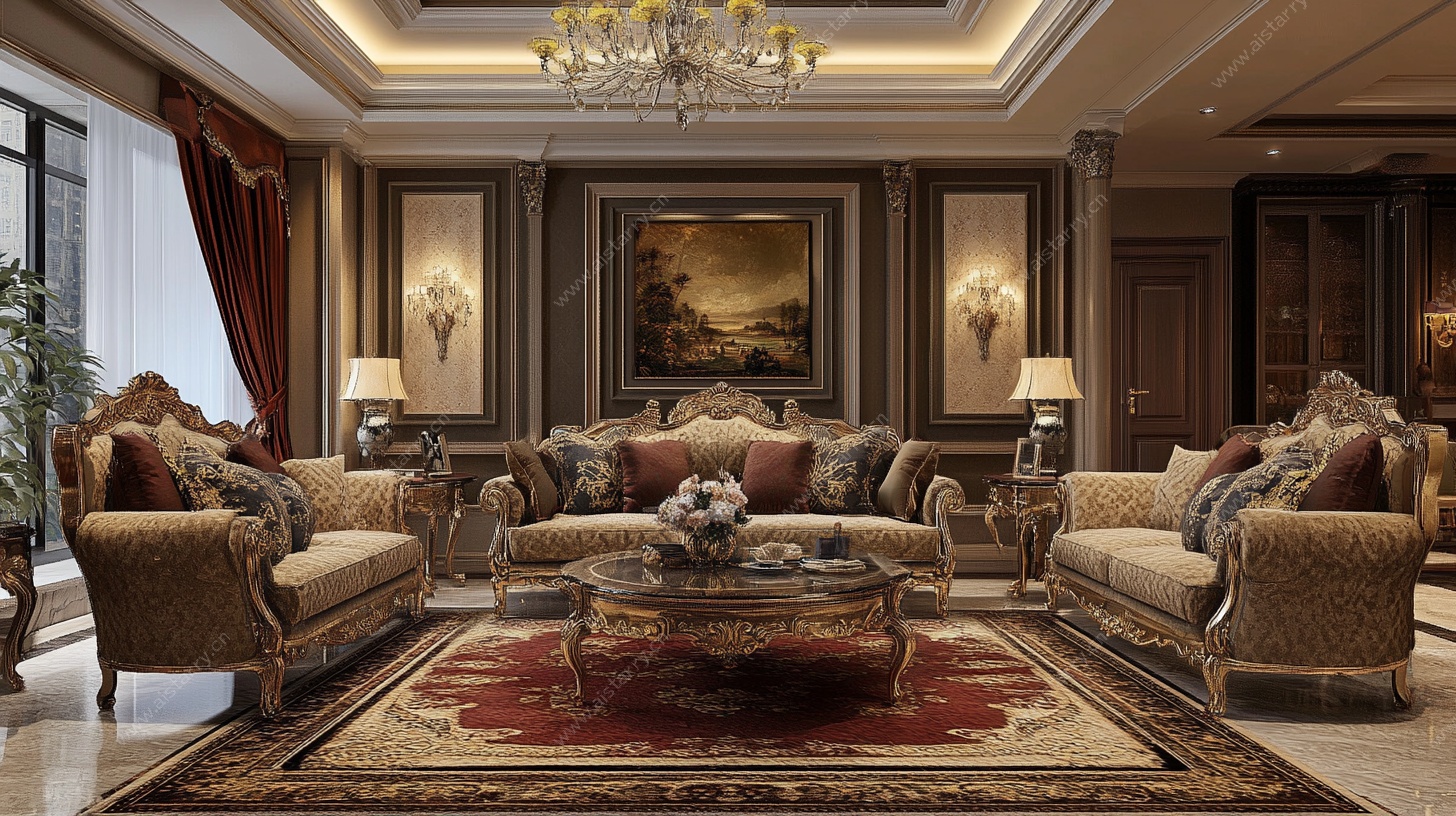 欧式豪华客厅室内场景