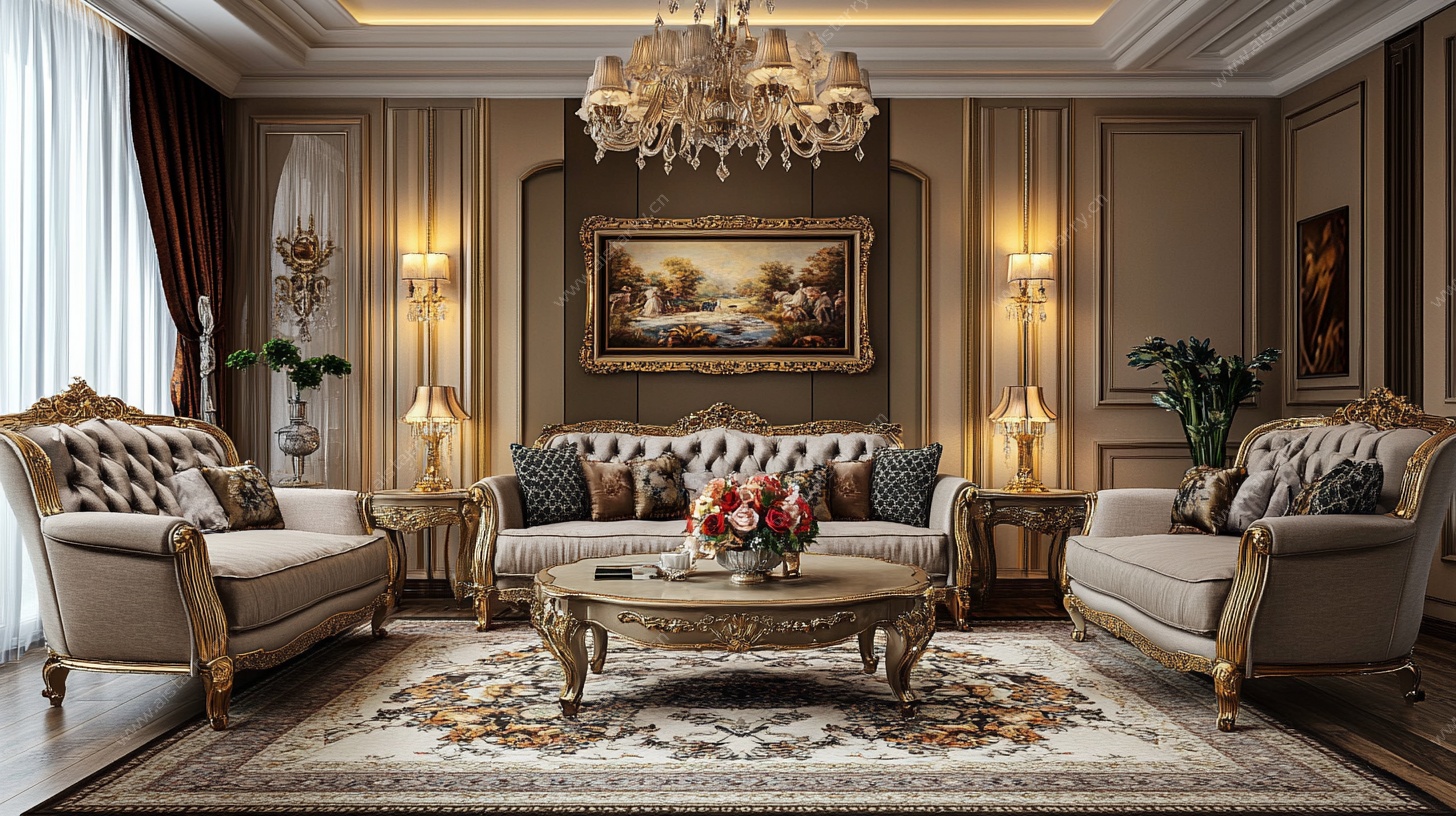 豪华欧式风格客厅室内设计