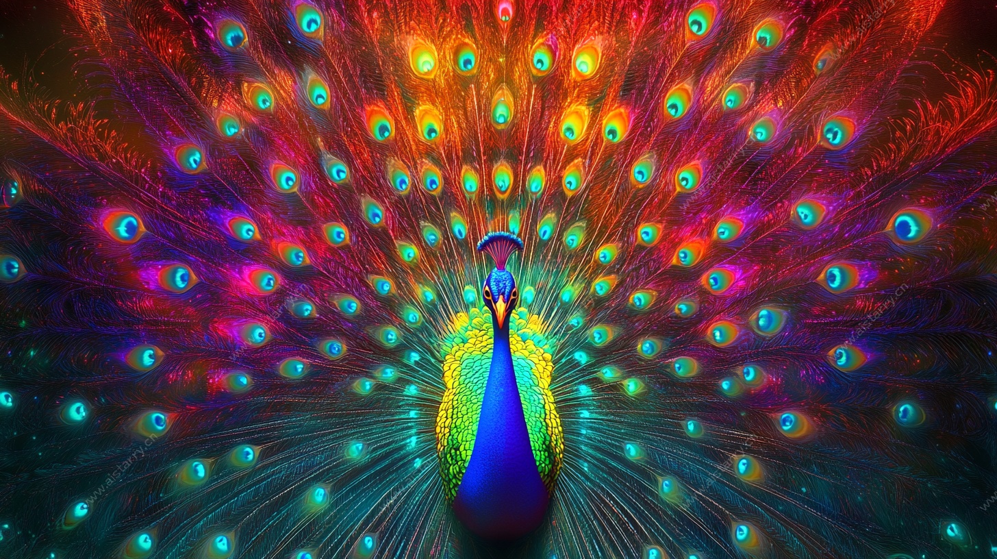 梦幻炫彩开屏孔雀