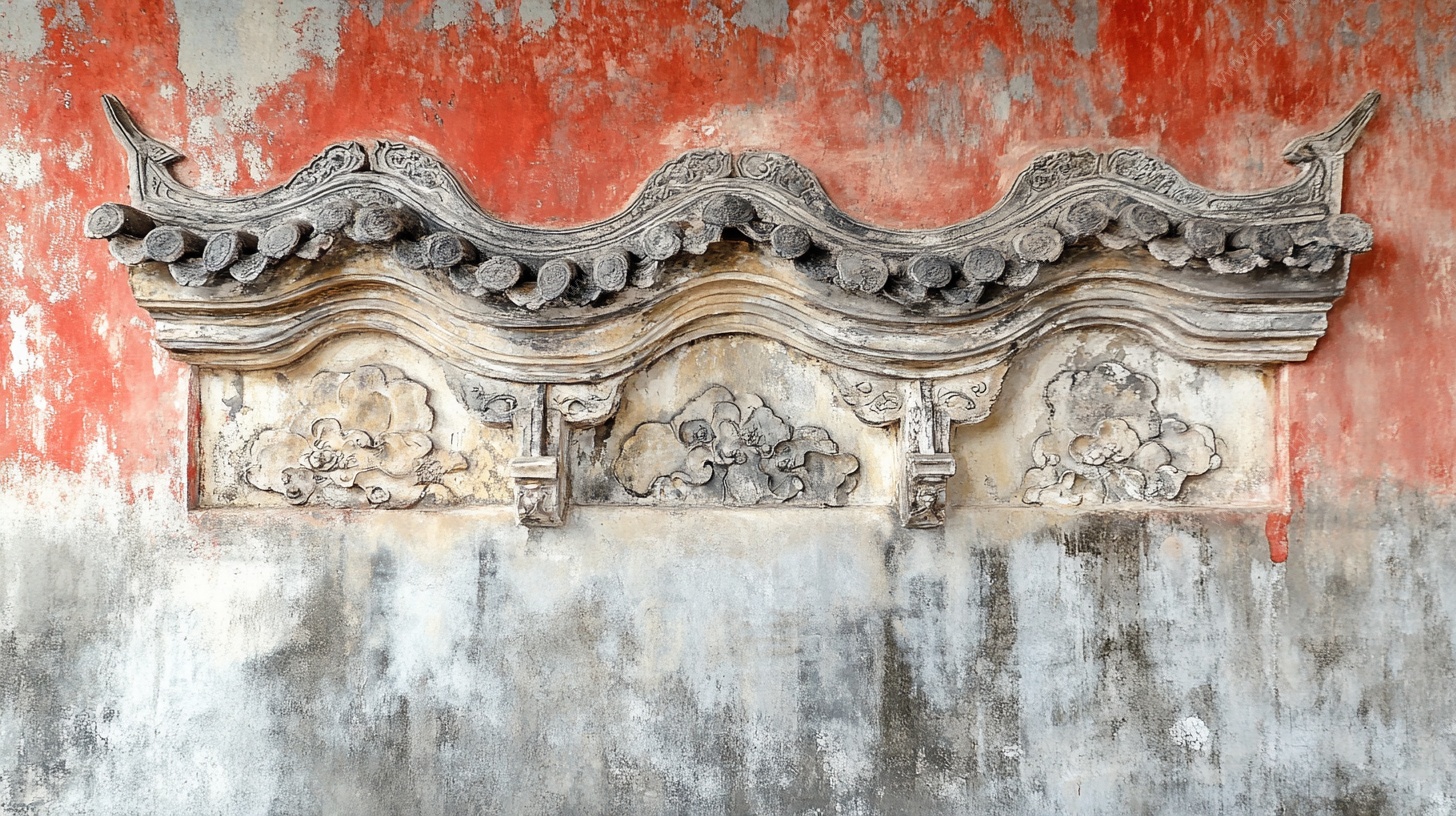 中式古建墙面砖雕装饰